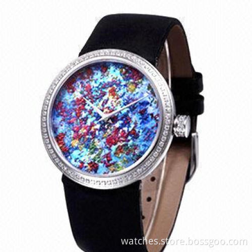 2014 New Fashionable High-quality Oil Painting Unique Watches, Women's, Waterproof with CE/RoHS Mark